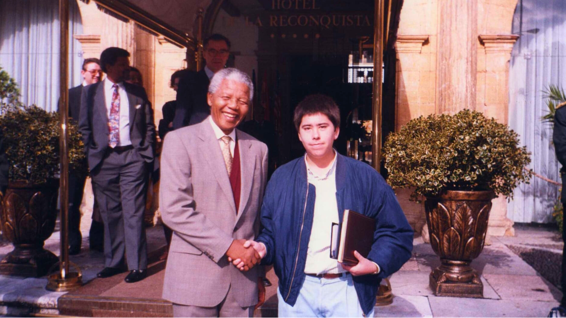 Ánder, con Nelson Mandela