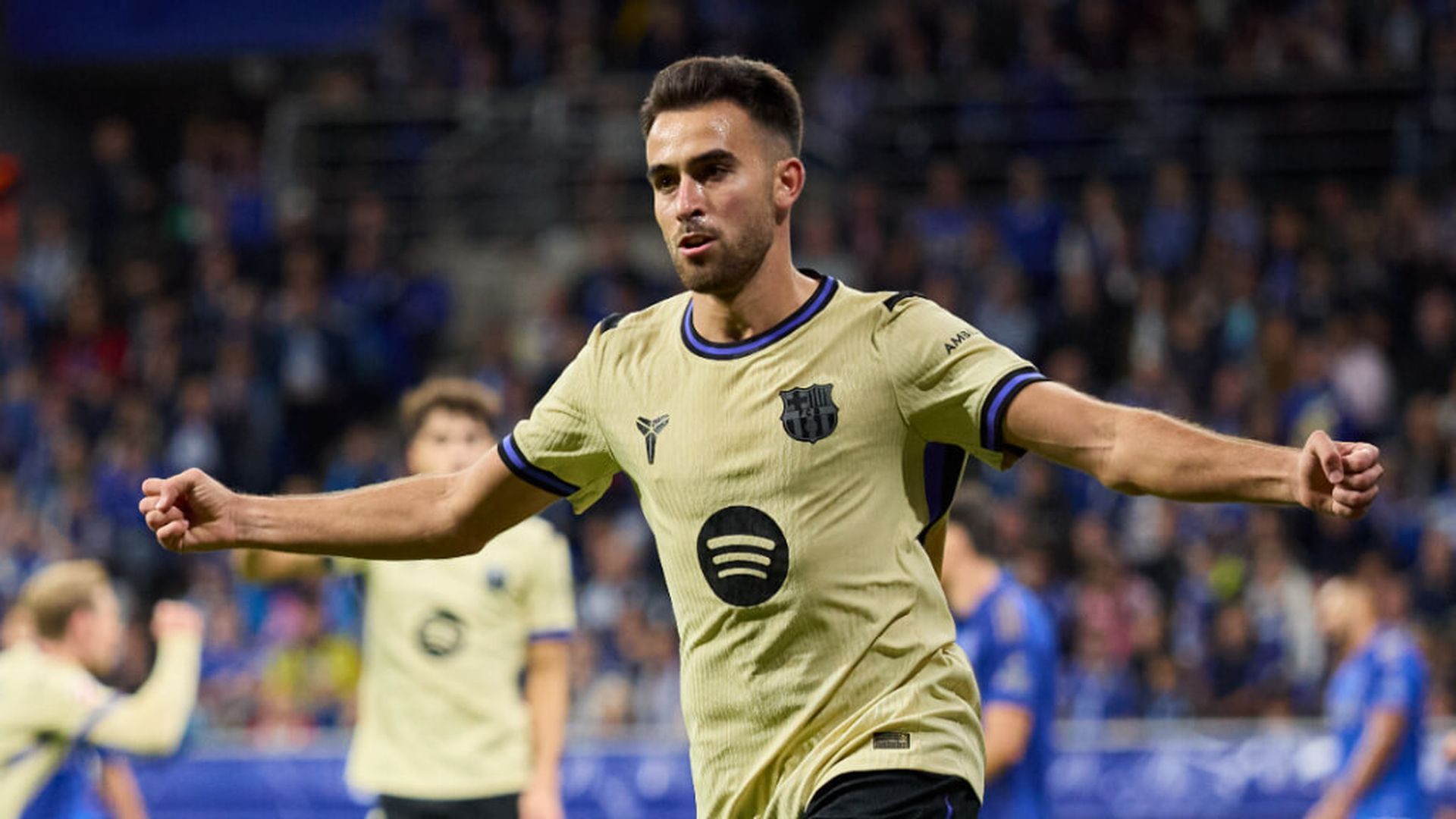 Eric García celebra un gol con el Barcelona