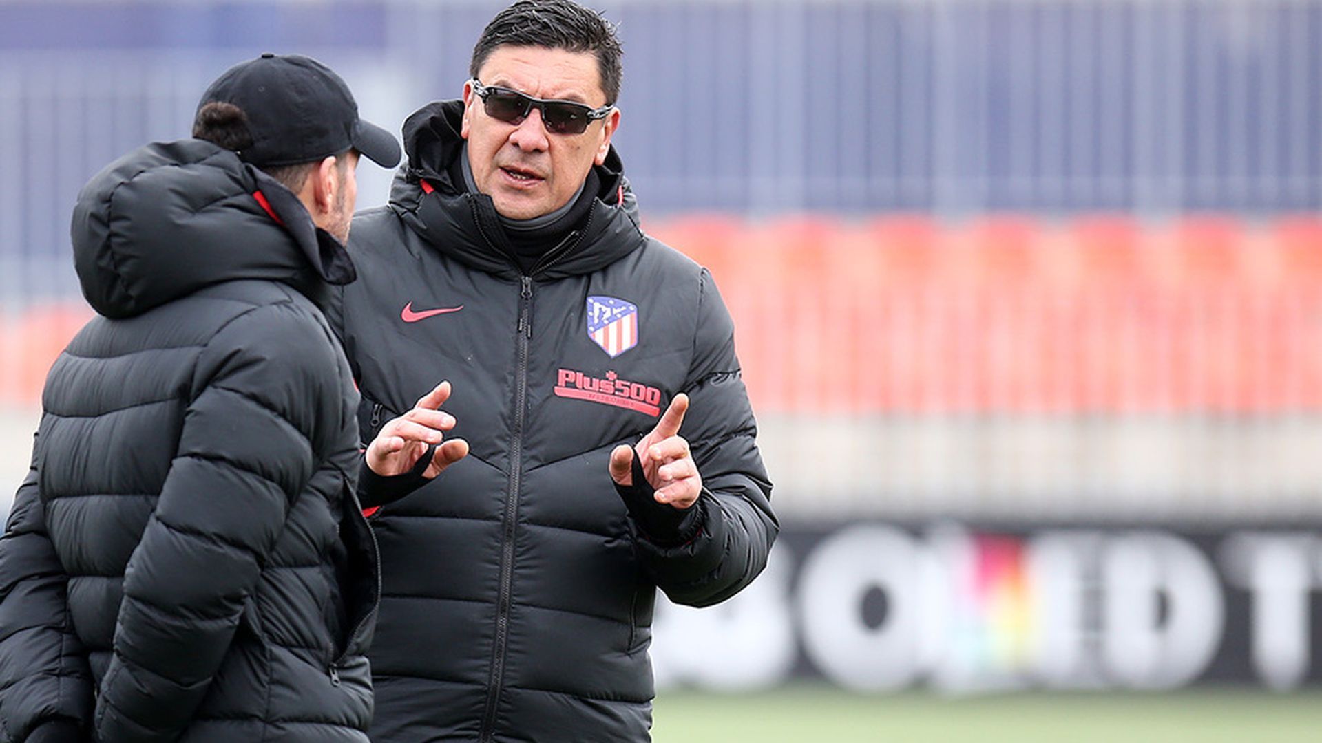 Mono Burgos y Simeone, en su etapa en el Atlético