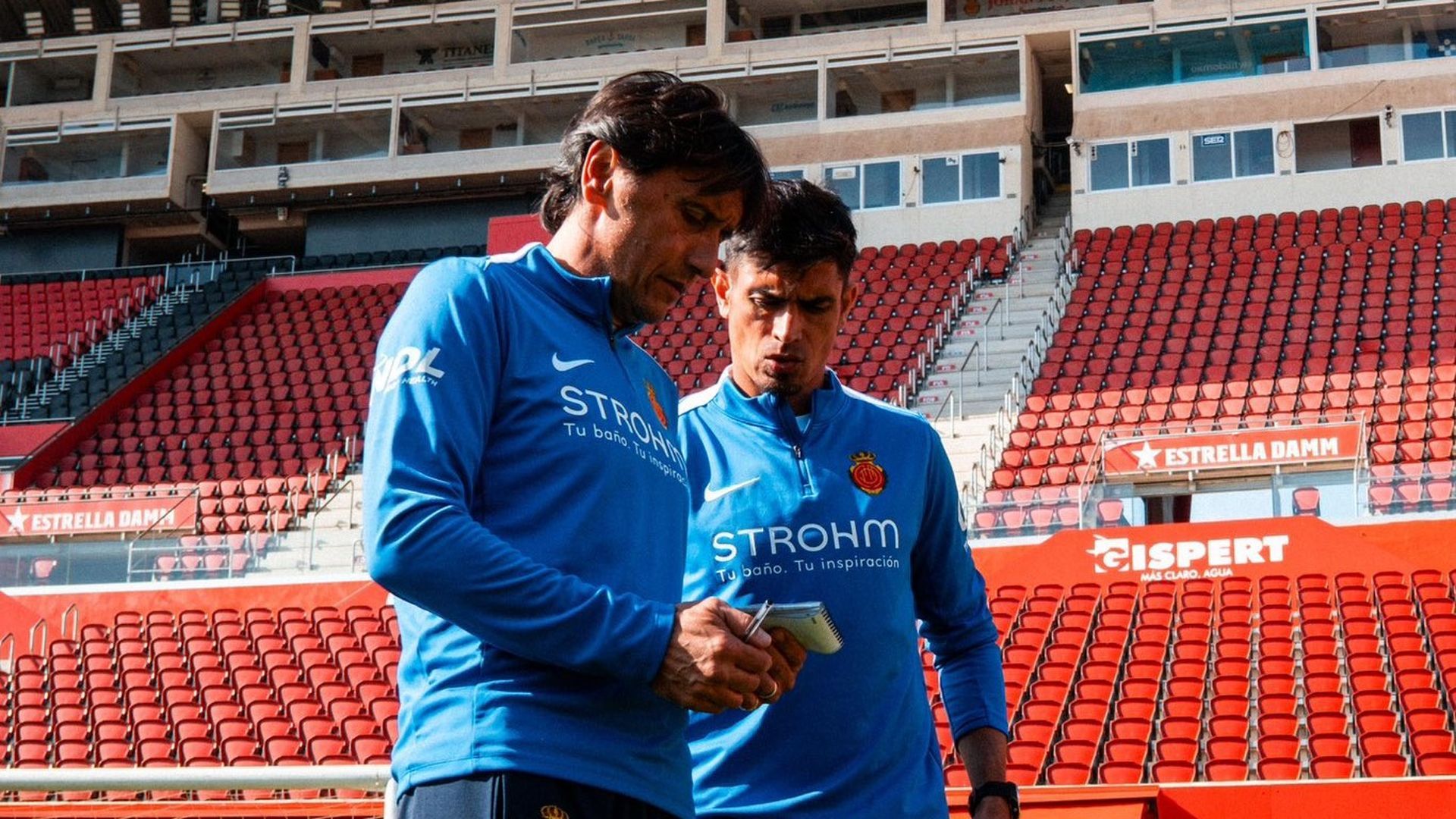 El tándem Gustavo Siviero y Xisco Campos, con el Mallorca en Son Moix