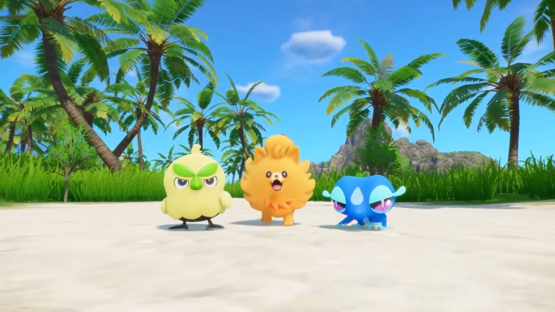 Los tres iniciales de Pokémon Viento y Pokémon Oleaje: Pombon, Gecqua y Browst
