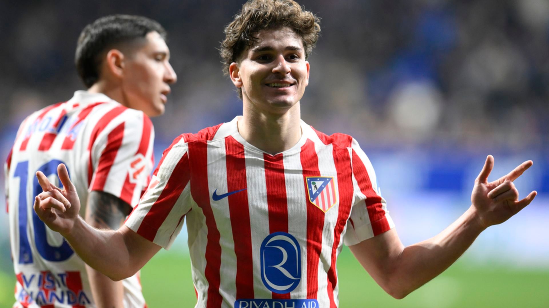 Julián Álvarez celebra su gol en el Oviedo-Atlético de Madrid Julián Álvarez celebra su gol en el Oviedo-Atlético de Madrid