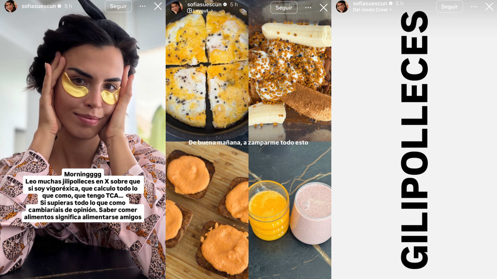 Sofía Suescun se defiende ante las críticas por su alimentación