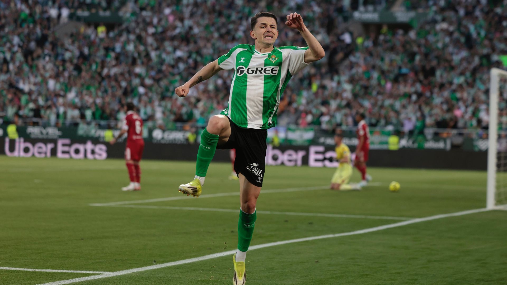 Celebración del gol de Fidalgo, en el Betis - Sevilla Celebración del gol de Fidalgo, en el Betis - Sevilla