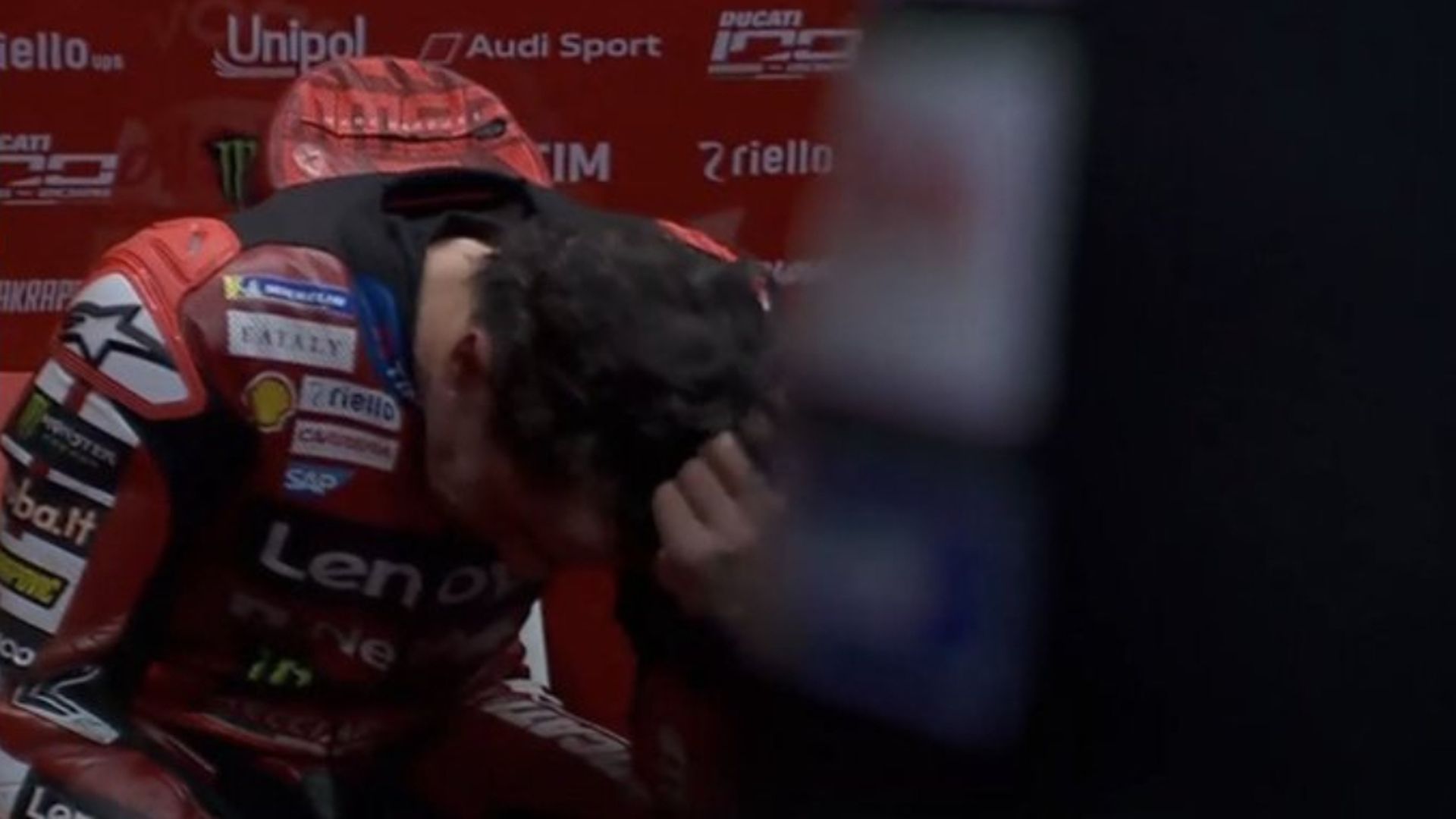 Marc Márquez, en el box de Ducati Marc Márquez, en el box de Ducati