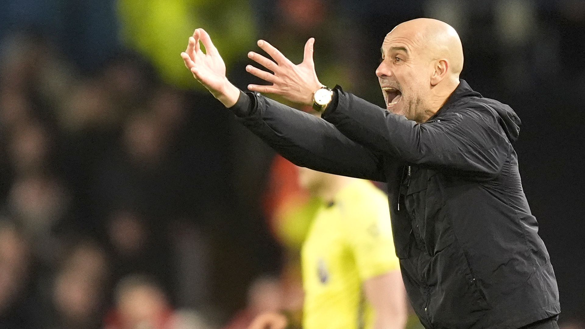 Pep Guardiola ante el Leeds United