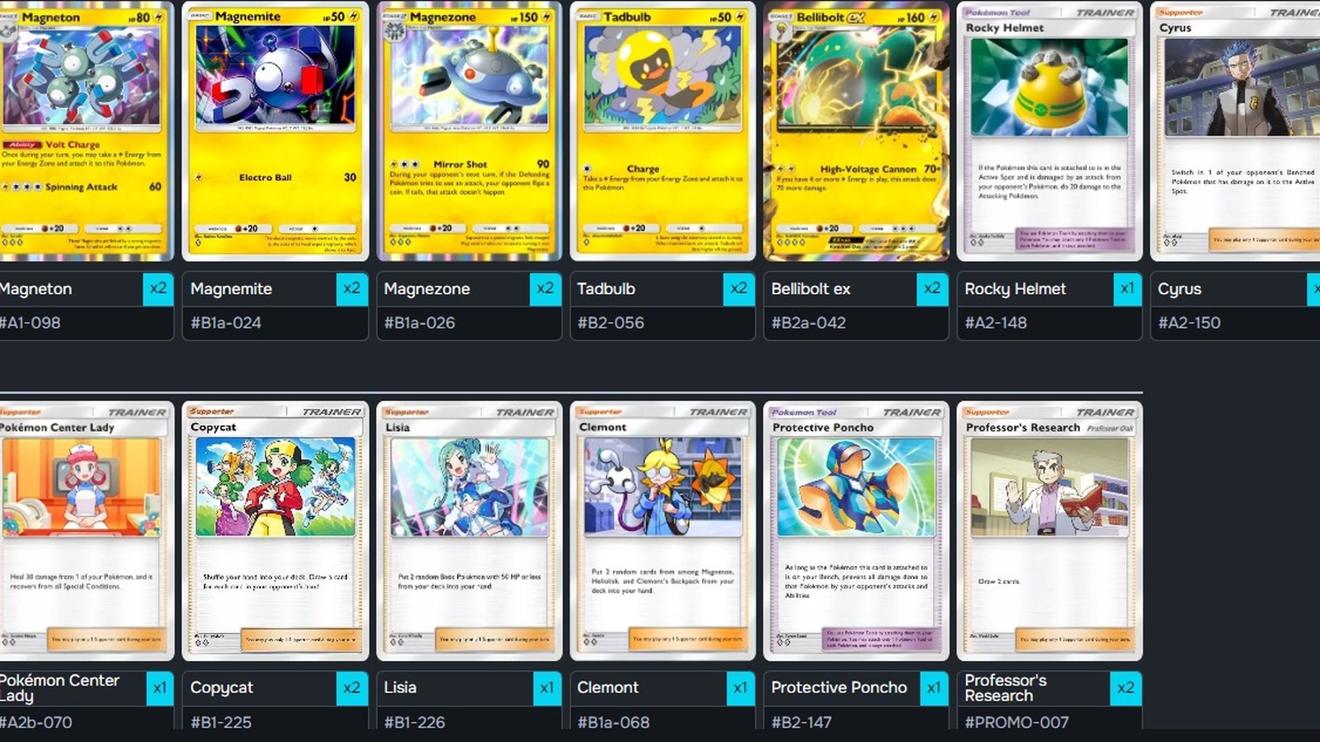 El mazo de Bellibolt con Magneton de Pokémon Pocket