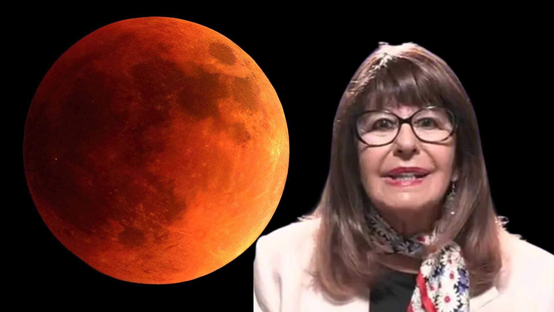 Montaje con luna roja y Esperanza Gracia Montaje con luna roja y Esperanza Gracia