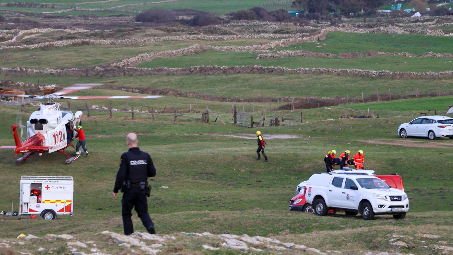 Dispositivo tras la tragedia en El Bocal, en Santander