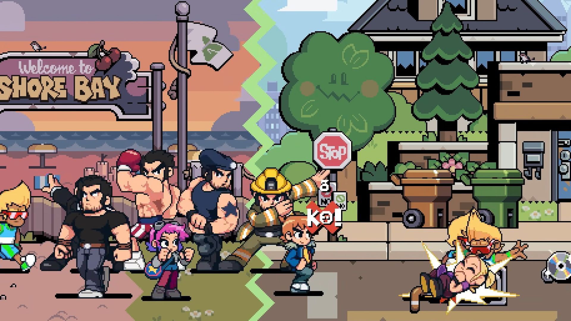 El multijugador de Scott Pilgrim EX a cuatro players.