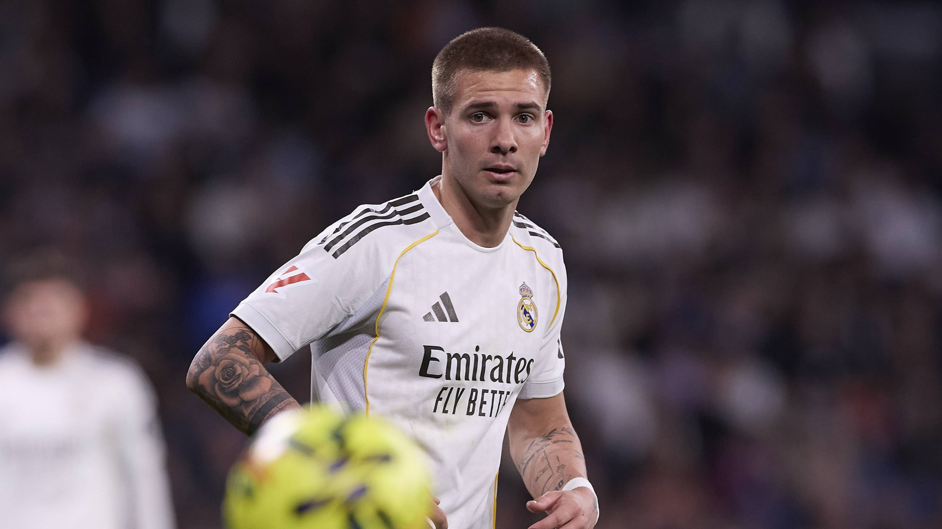 Franco Mastantuono, en un partido del Real Madrid