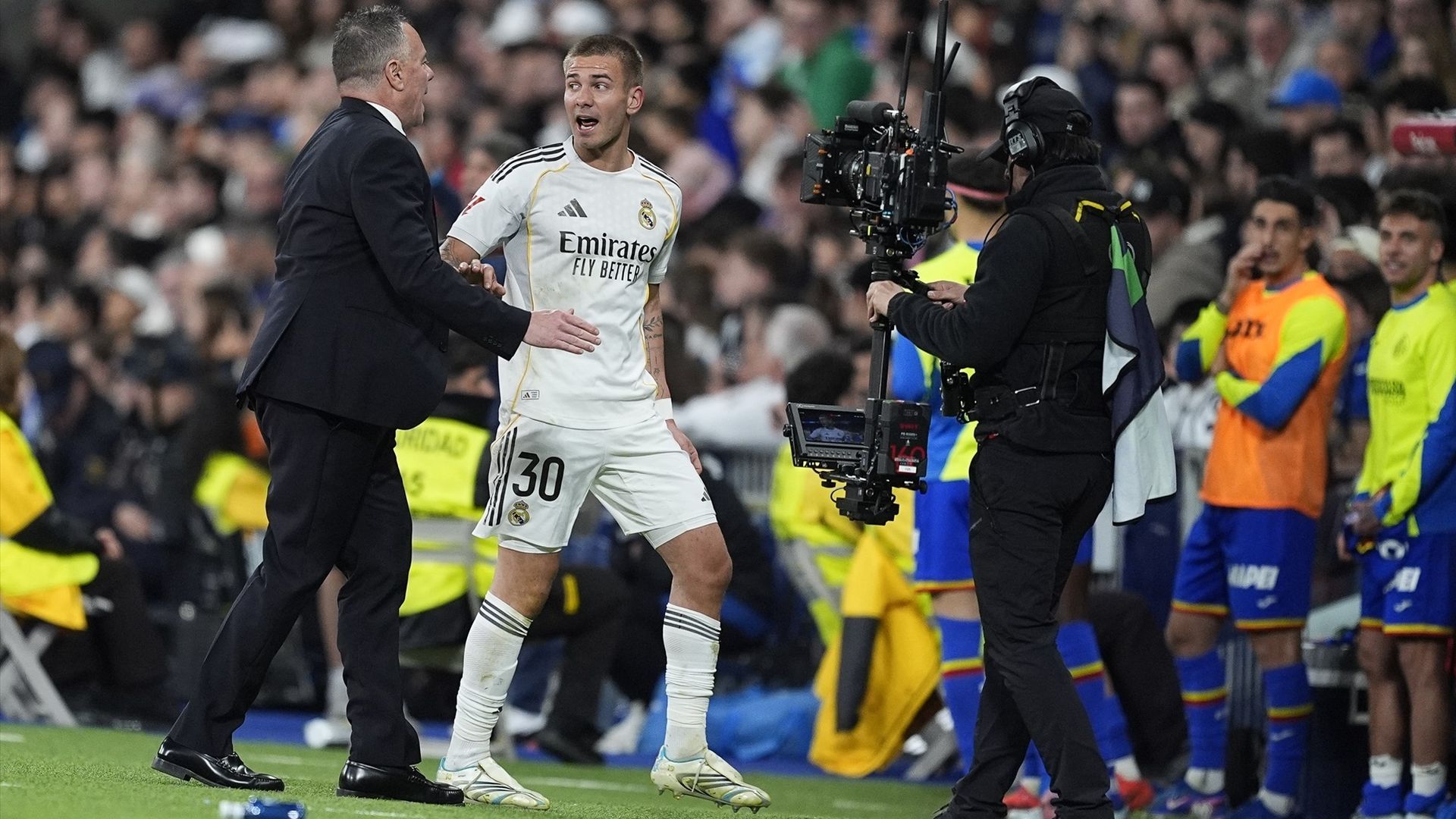 Franco Mastantuono, expulsado en el Real Madrid - Getafe