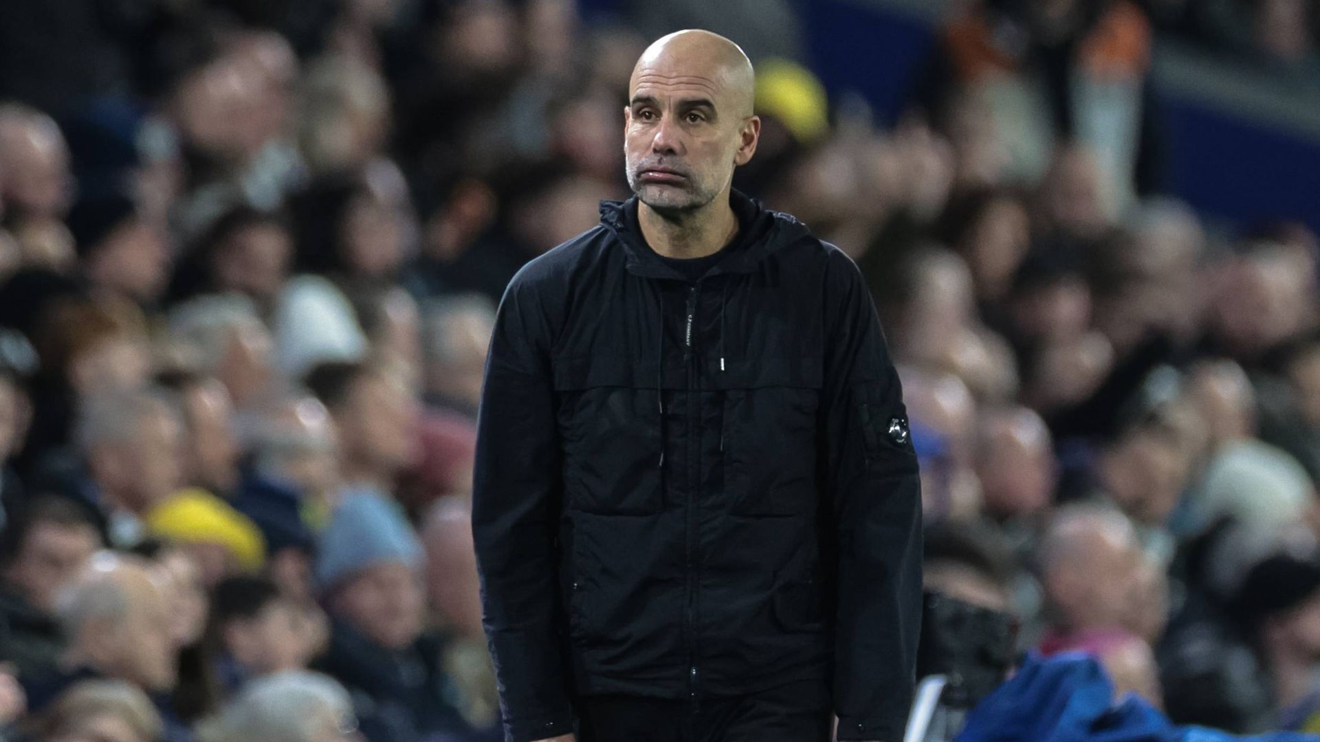 Guardiola en un partido con el City