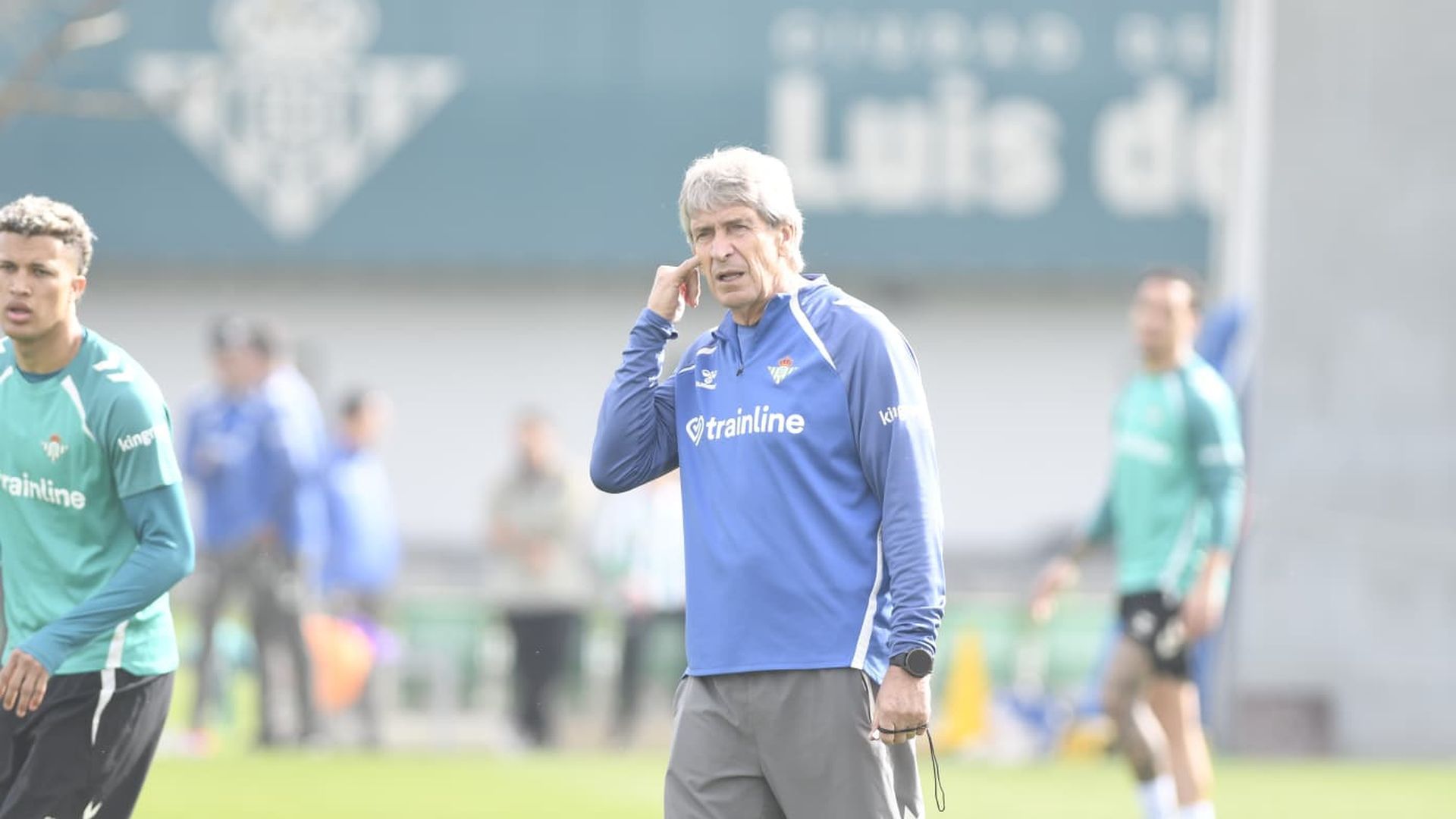 Manuel Pellegrini, en el entrenamiento de este miércoles