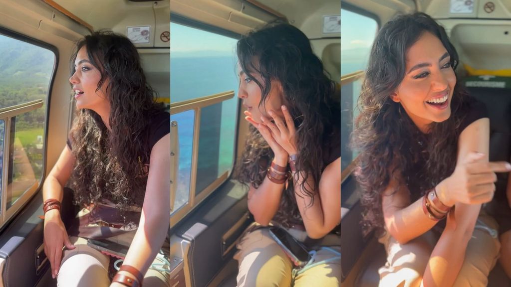 El vídeo del primer vuelo en helicóptero de María Lamela, presentadora de 'Supervivientes'