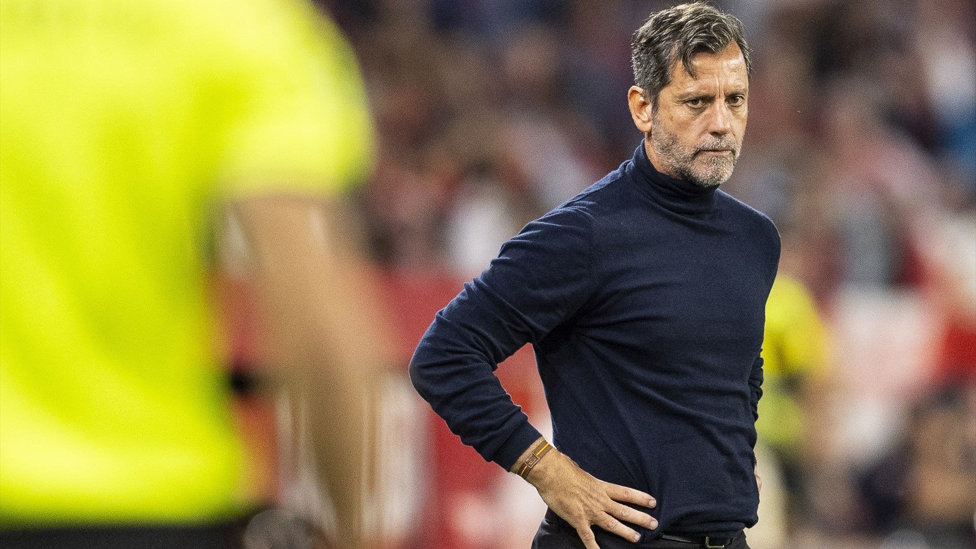 Quique Sánchez Flores, en un partido del Sevilla