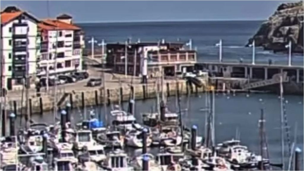 Una cámara del puerto de Lekeitio graba cómo un coche se cae al agua