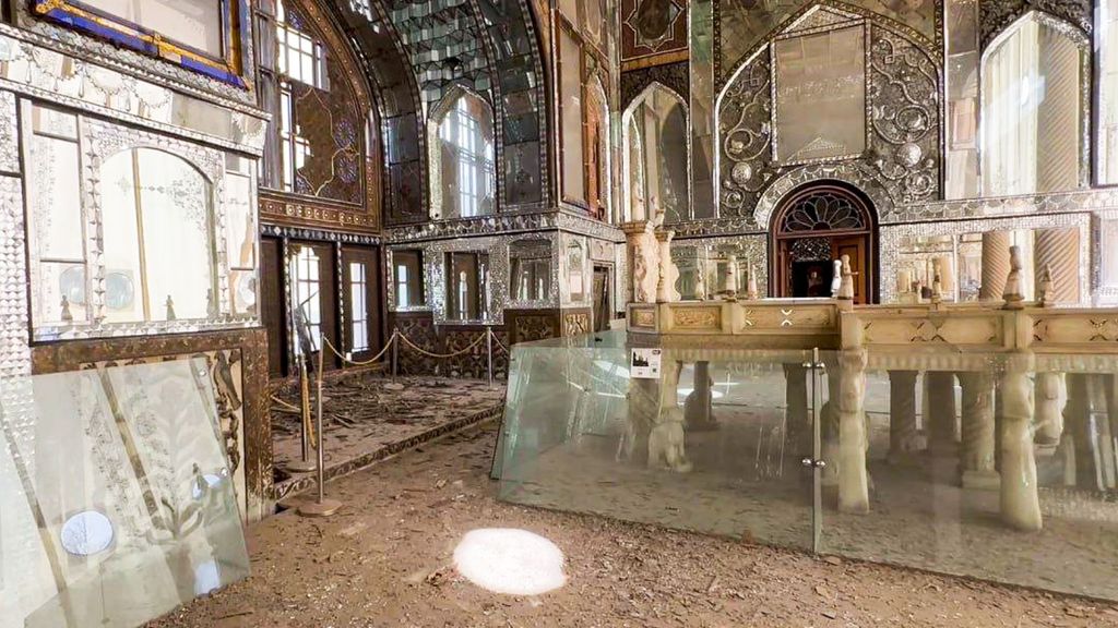 Así ha quedado el Palacio de Golestán, joya arquitectónica iraní Patrimonio de la Humanidad, tras los bombardeos de EEUU e Israel