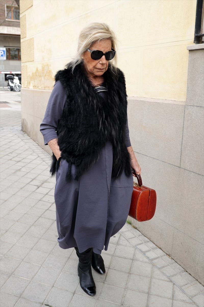 Cuca García de Vinuesa, en la capilla ardiente de Fernando Ónega