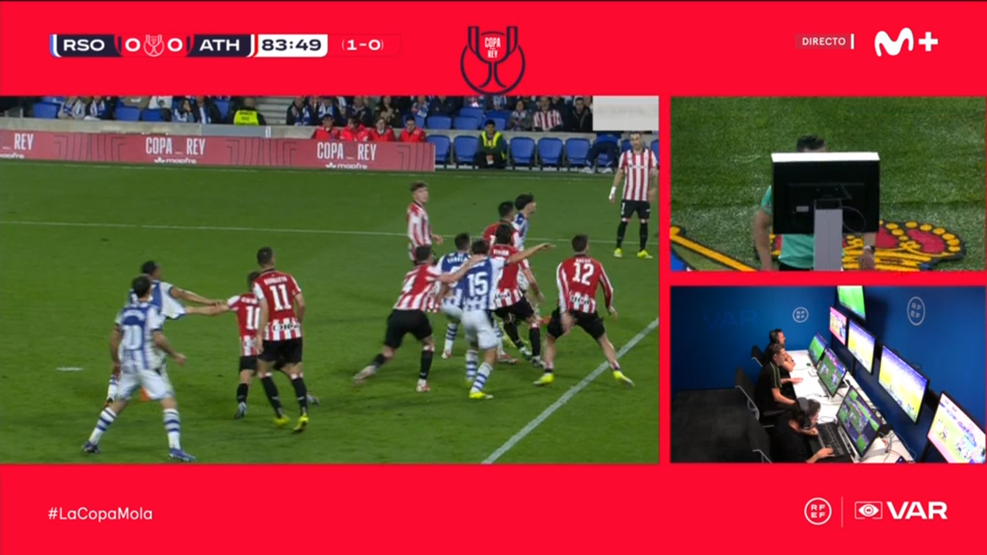 El polémico penalti de Galarreta sobre Yangel Herrera