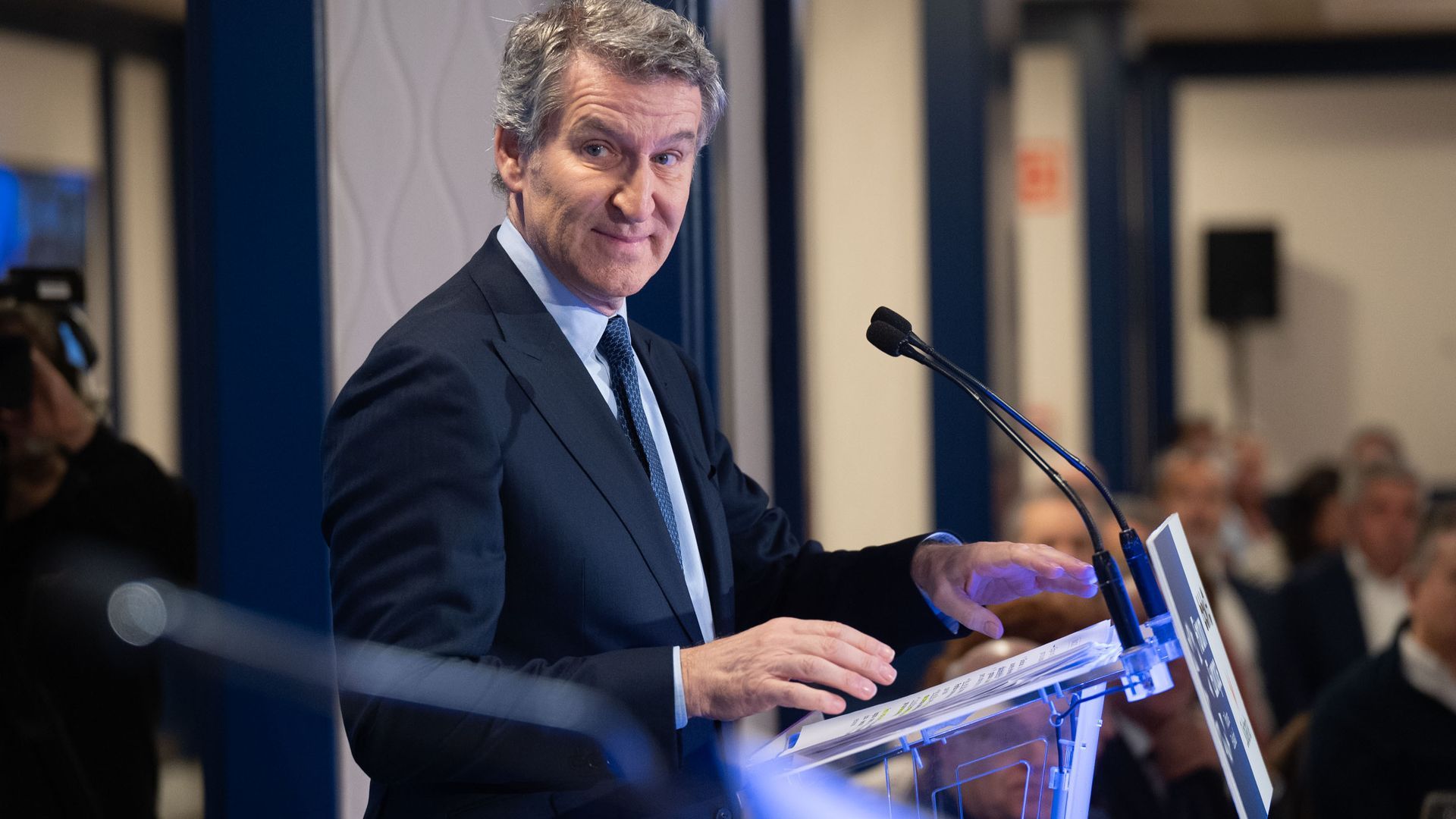 El presidente del PP, Alberto Núñez Feijóo, durante un desayuno informativo de Fórum Europa, a 4 de marzo de 2026, en Bilbao El presidente del PP, Alberto Núñez Feijóo, durante un desayuno informativo de Fórum Europa, a 4 de marzo de 2026, en Bilbao