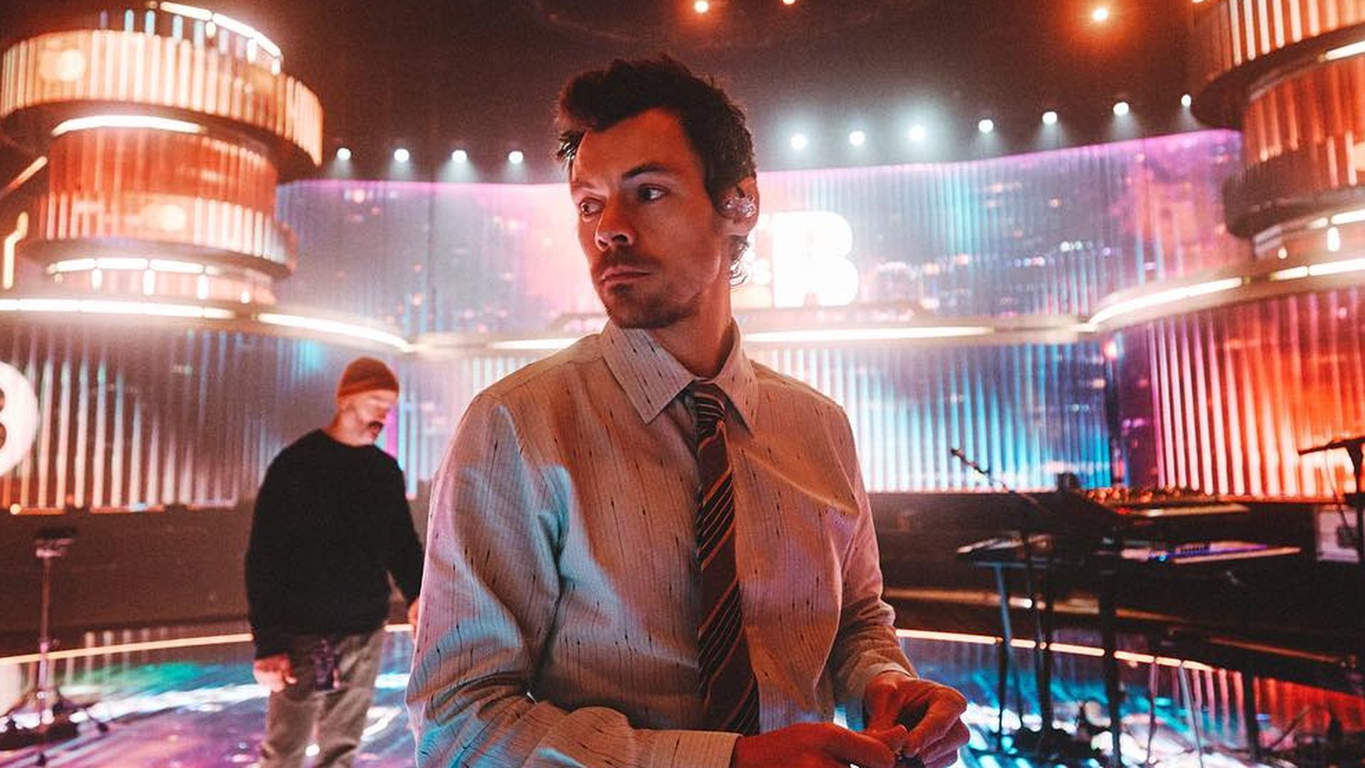 Harry Styles, en su actuación en los Brit Awards Harry Styles, en su actuación en los Brit Awards