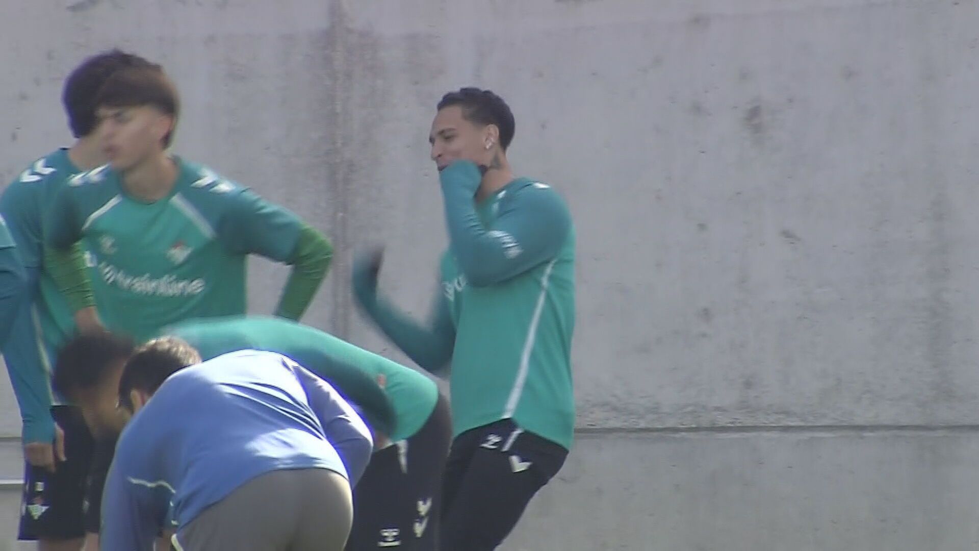 Antony, en el entrenamiento de este jueves del Betis