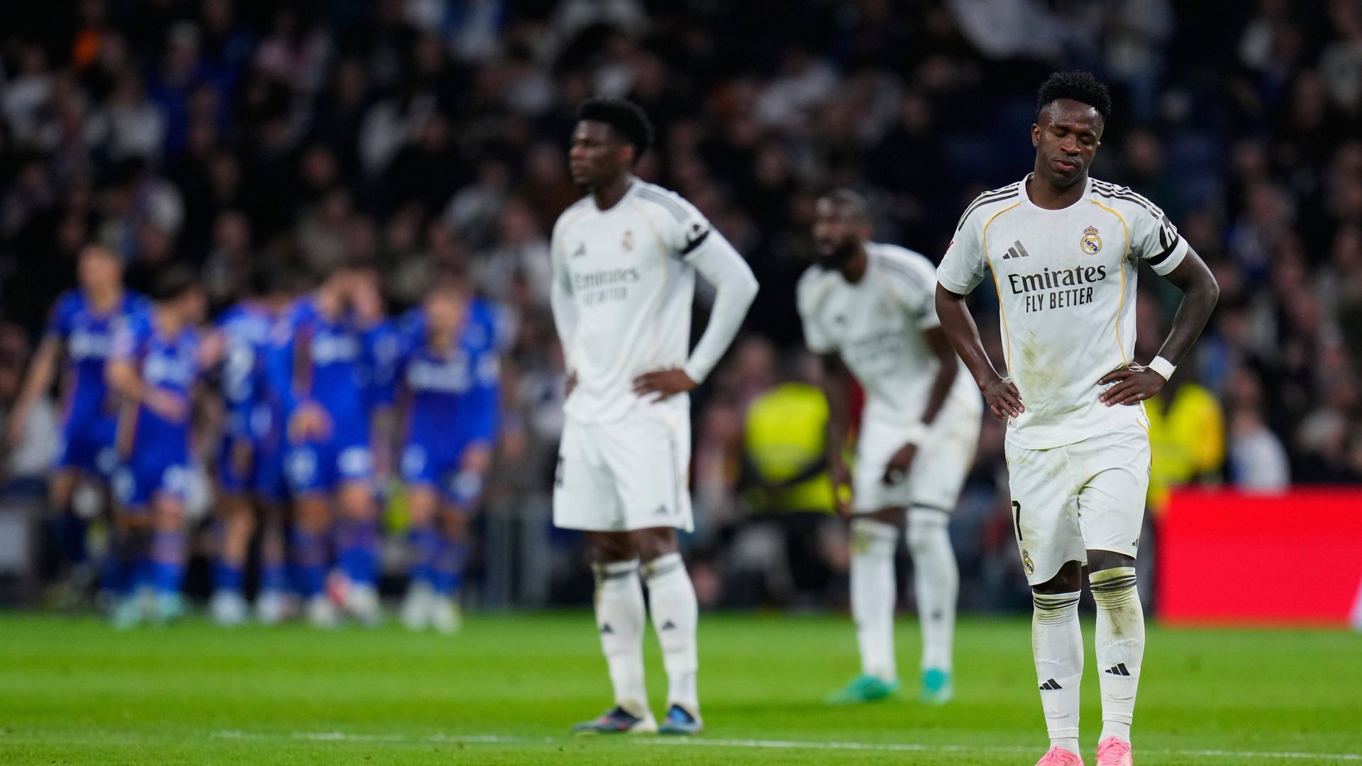 Los jugadores del Real Madrid en la derrota contra el Getafe