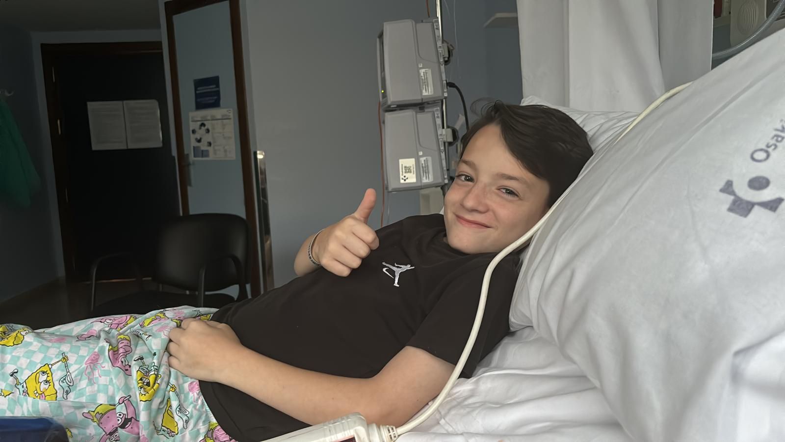 El menor de Lasarte-Oria durante uno de sus múltiples ingresos hospitalarios