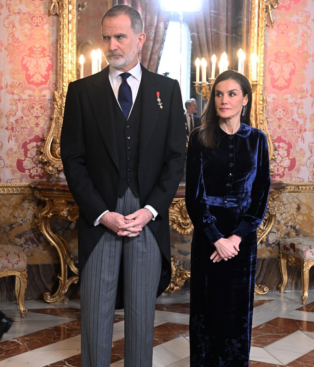 Los reyes Felipe y Letizia durante la recepción anual al Cuerpo Diplomático acreditado en España