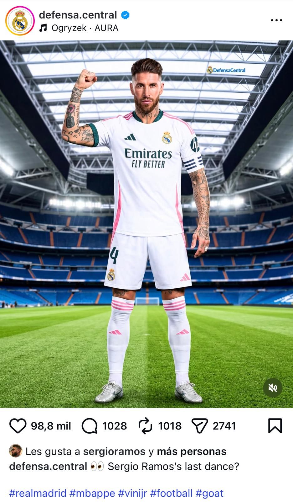 Sergio Ramos da 'like' a su vuelta al Madrid