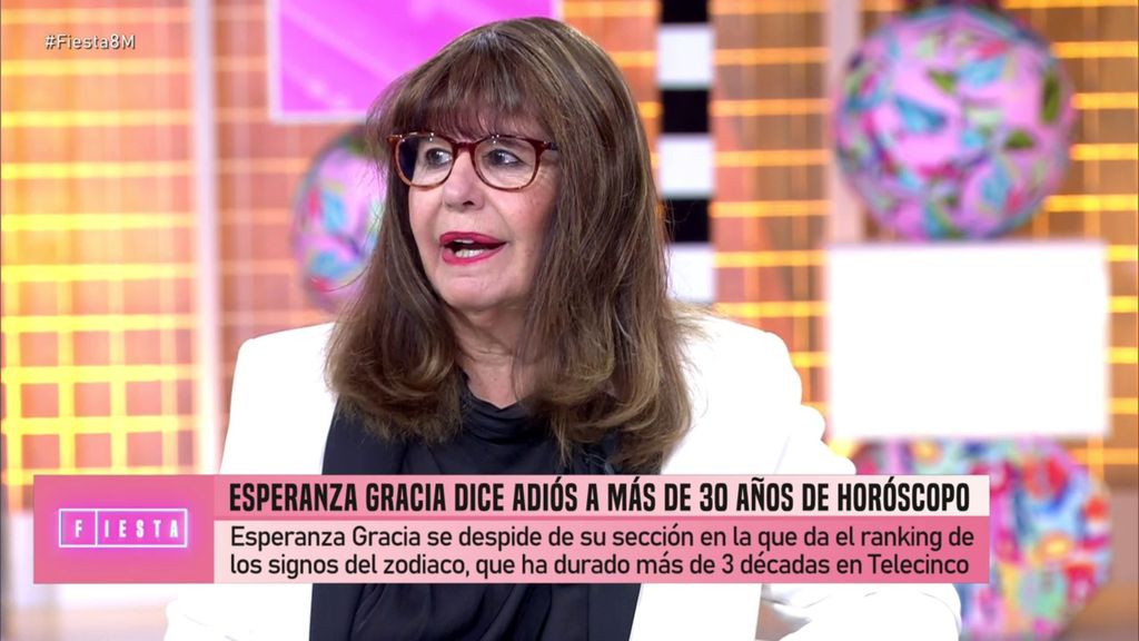 Esperanza Gracia dice adiós a más de 30 años de horóscopo: "Formo parte del mobiliario de Telecinco" Fiesta 2026 Top Vídeos 1058
