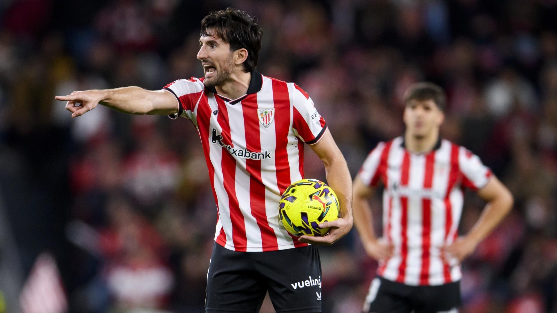 Protesta de Dani Vivian ante el Barça en San Mamés