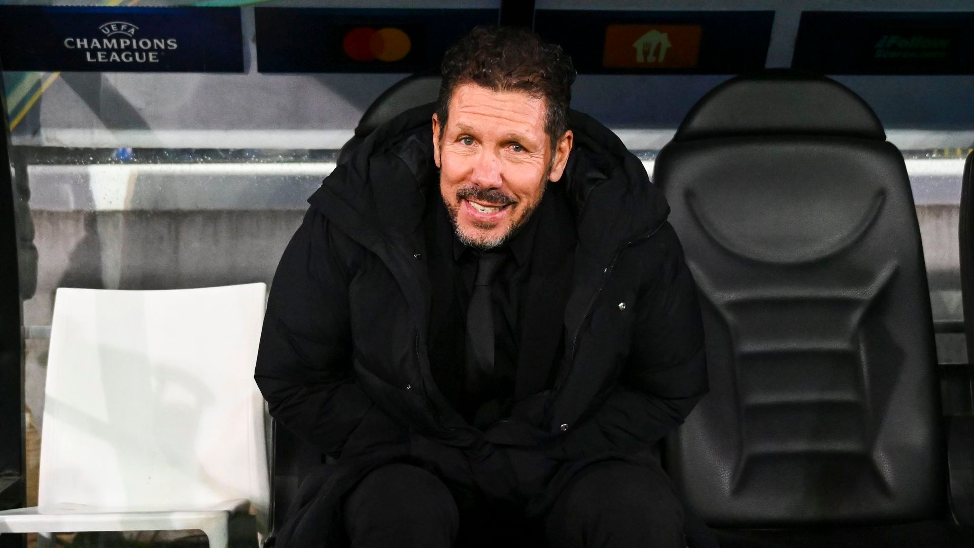 Simeone en un partido con el Atleti