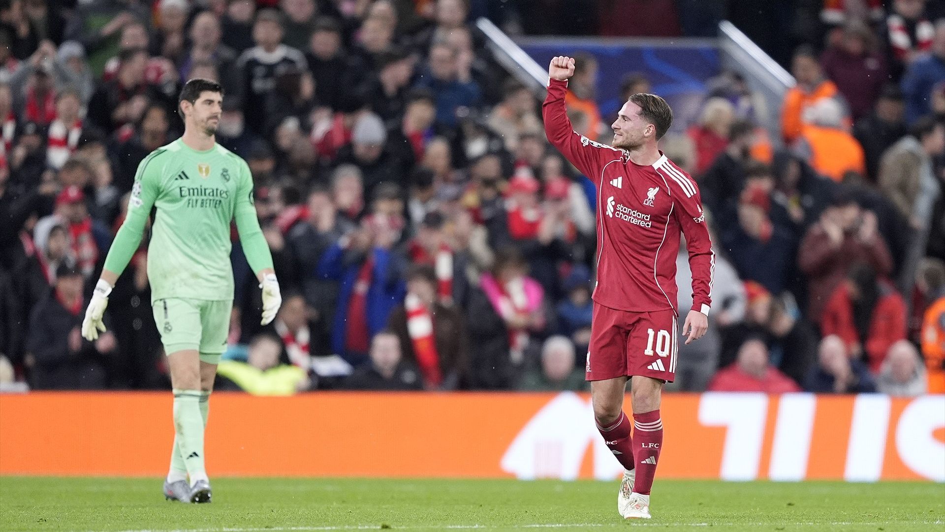 Alexis Mac Allister celebra un gol con el Liverpool ante el Real Madrid Alexis Mac Allister celebra un gol con el Liverpool ante el Real Madrid