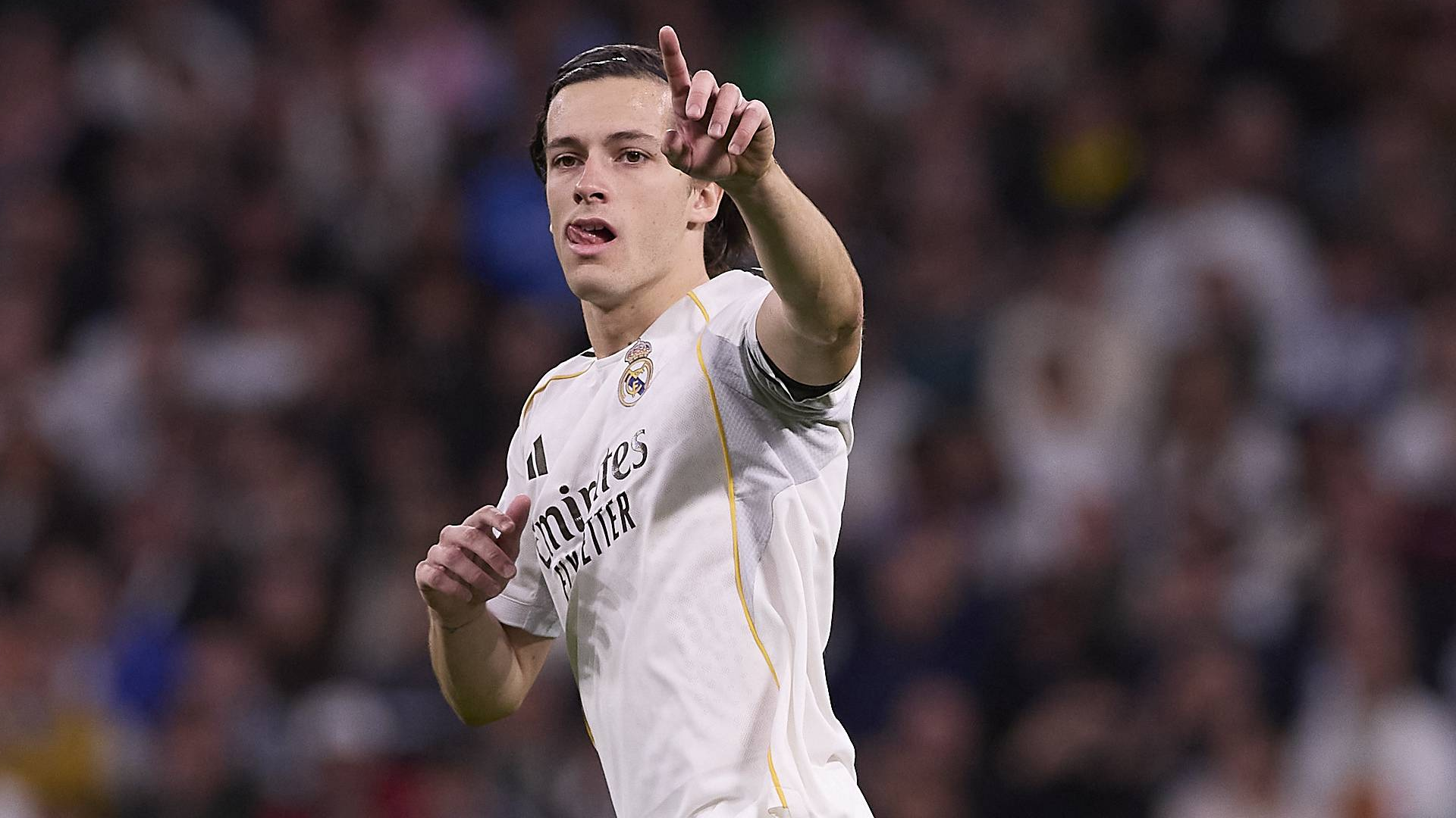 Álvaro Carreras, en un partido con el Real Madrid Álvaro Carreras, en un partido con el Real Madrid