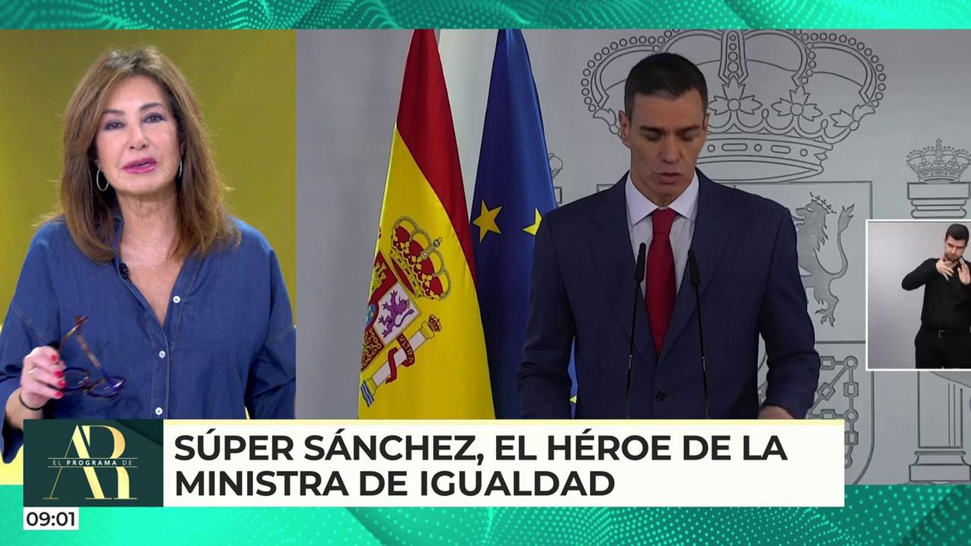 'El Programa de Ana Rosa' ha arrancado con el famoso editorial de la presentadora en el que carga contra el "Gobierno más feminista de la historia"