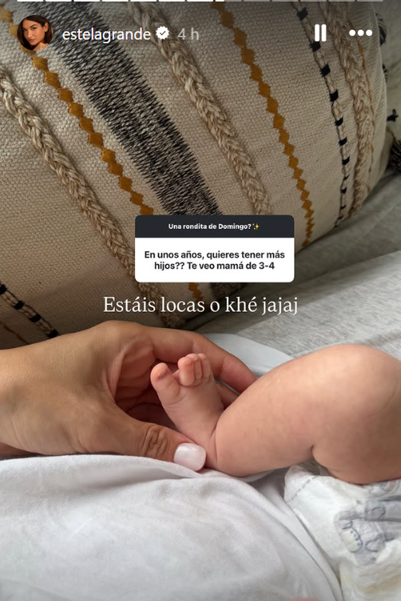 Estela Grande aclara si tendría más hijos