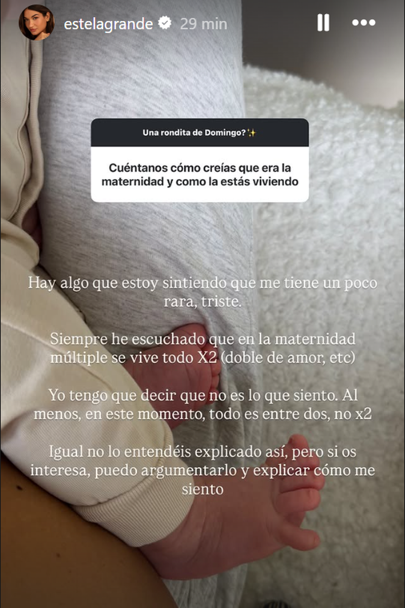 Estela Grande se sincera sobre su postparto