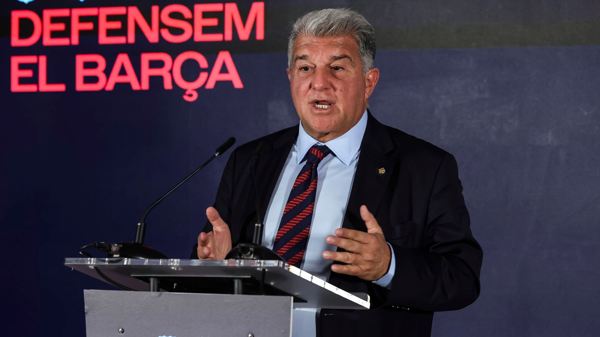 Joan Laporta durante la campaña a la presidencia del Barcelona