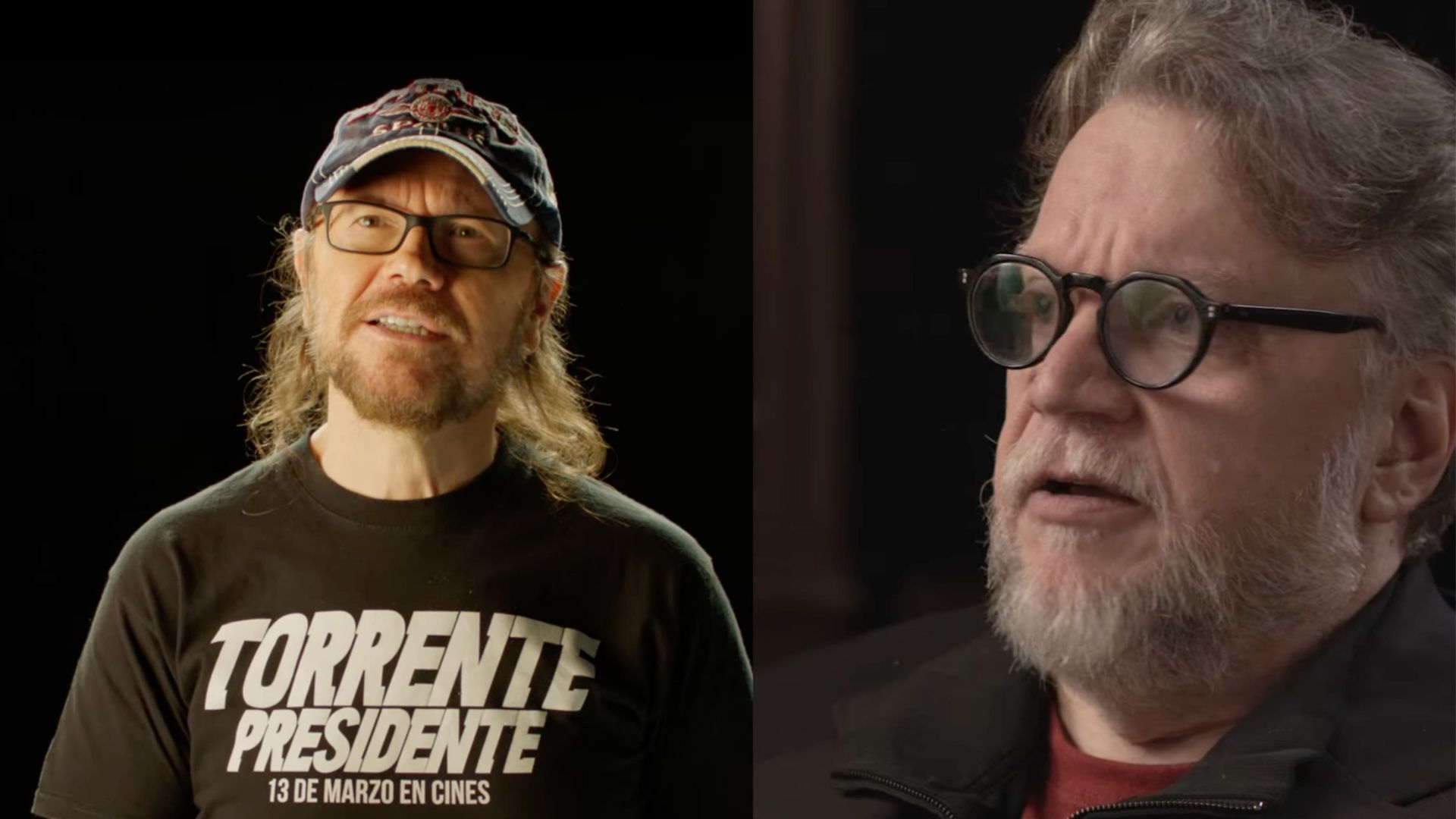 Montaje con Santiago Segura y Guillermo del Toro