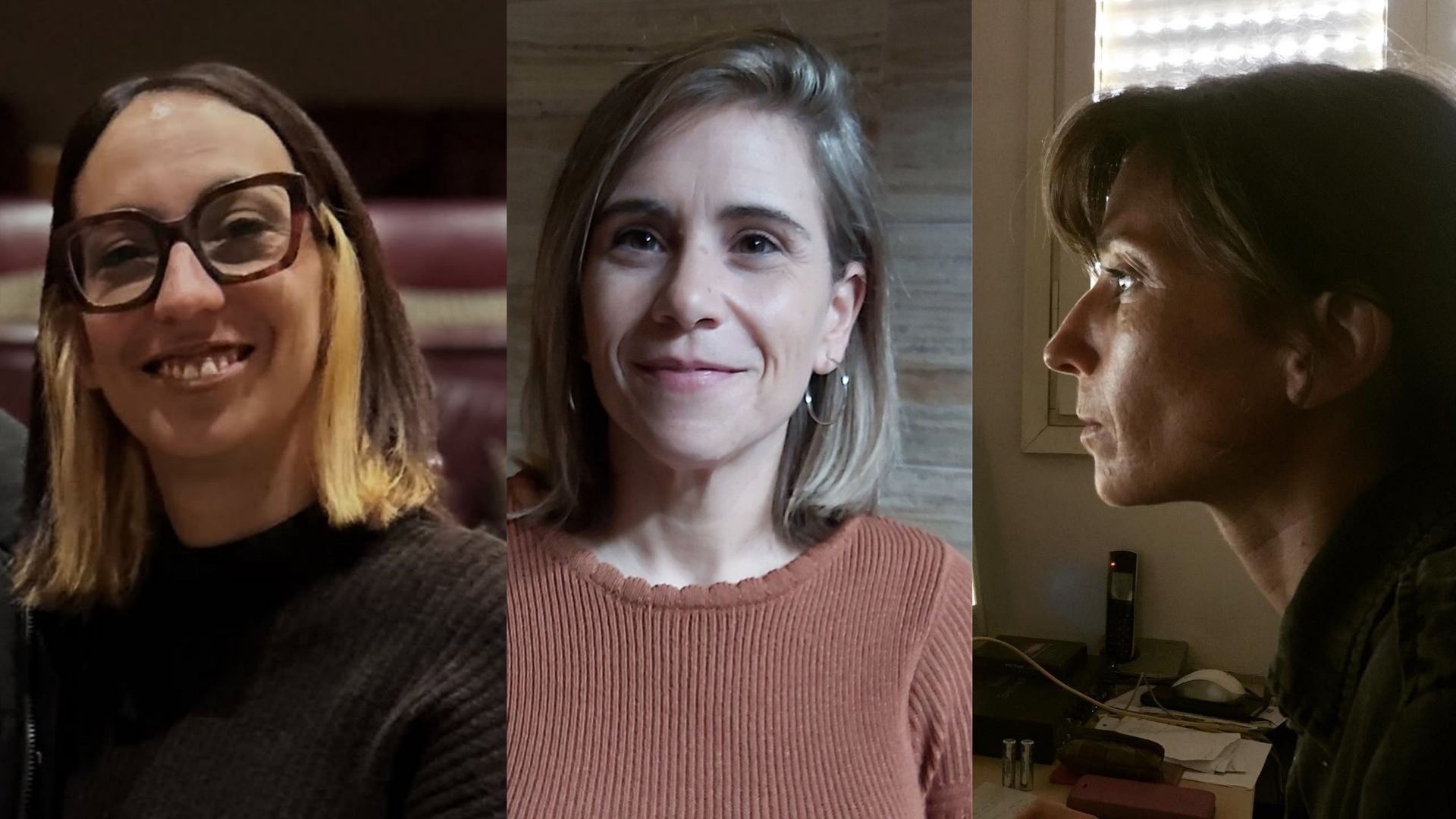 De izquierda a derecha: Laia Casanovas, Yasmina Praderas y Amanda Villavieja, las tres responsables de sonido de 'Sirât'