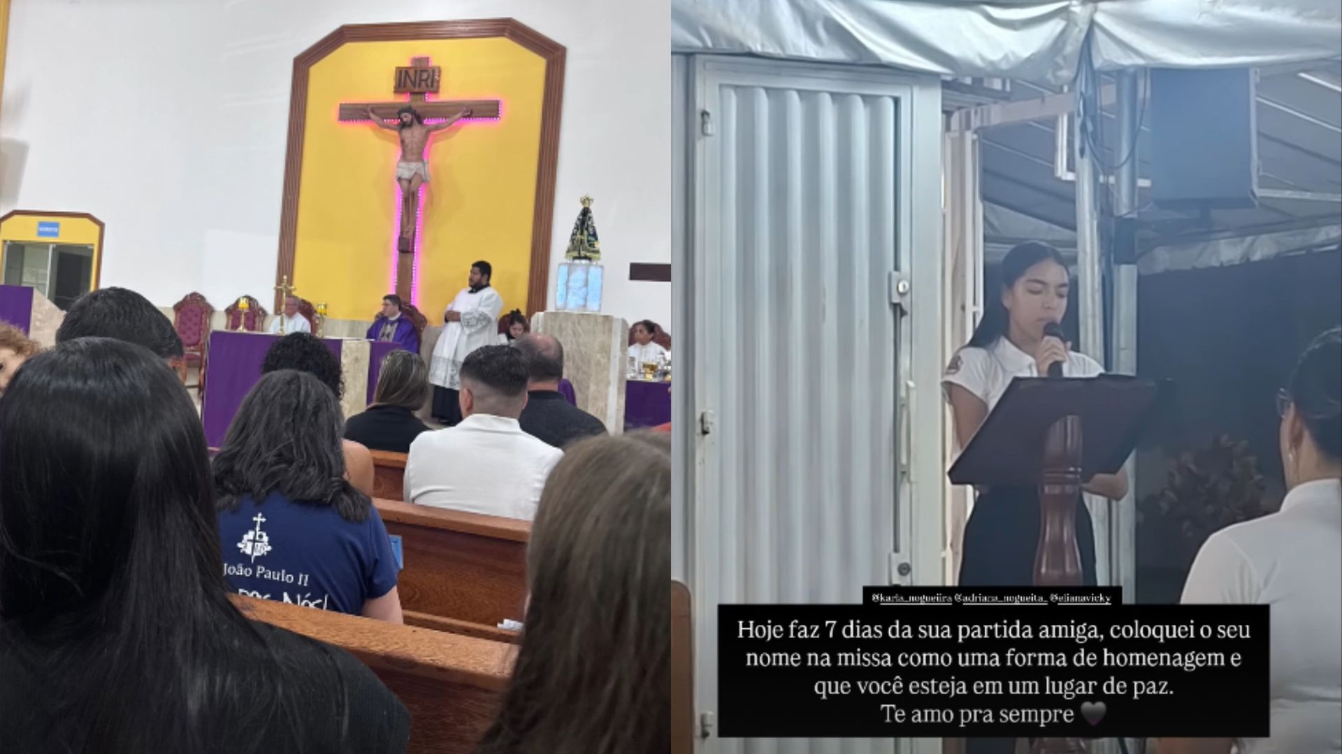 El funeral de Karla Thaynnara Nogueira y su padre