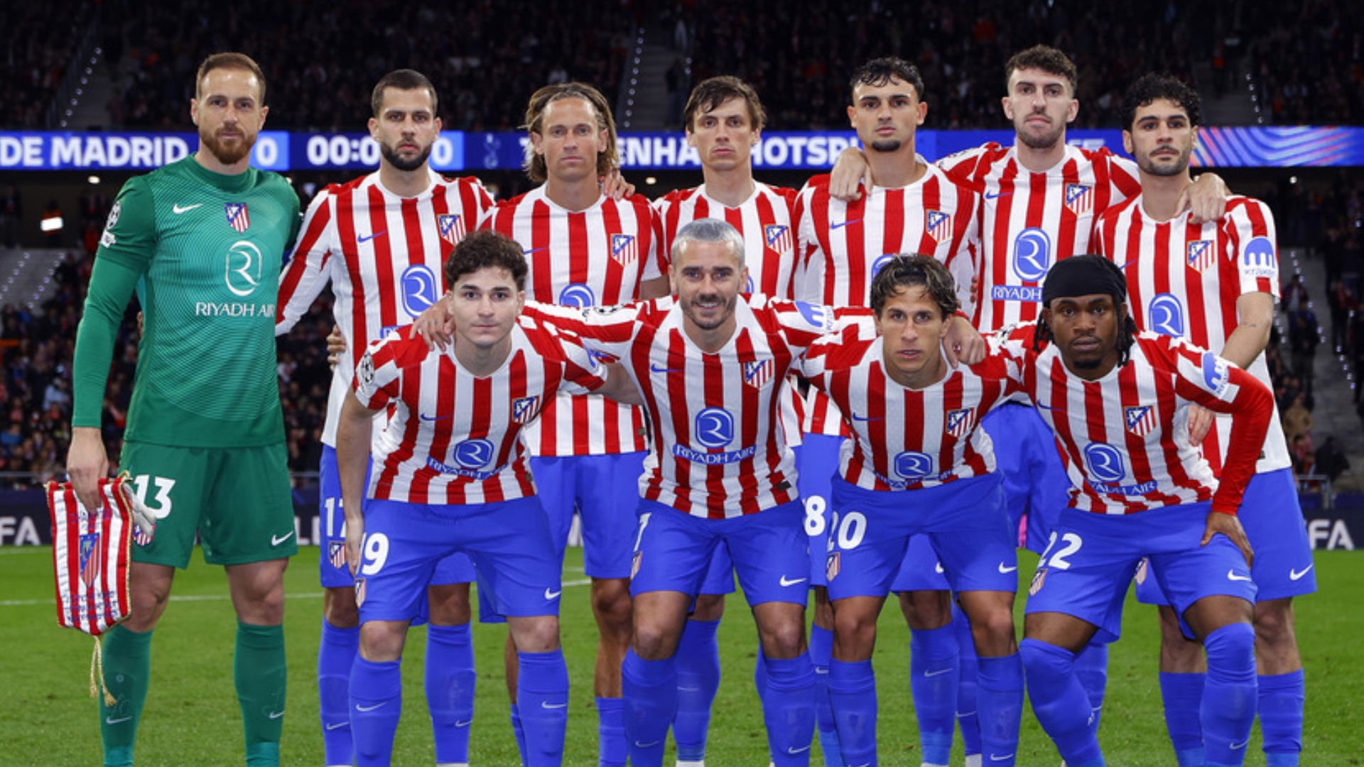 El once del Atlético de Madrid ante el Tottenham