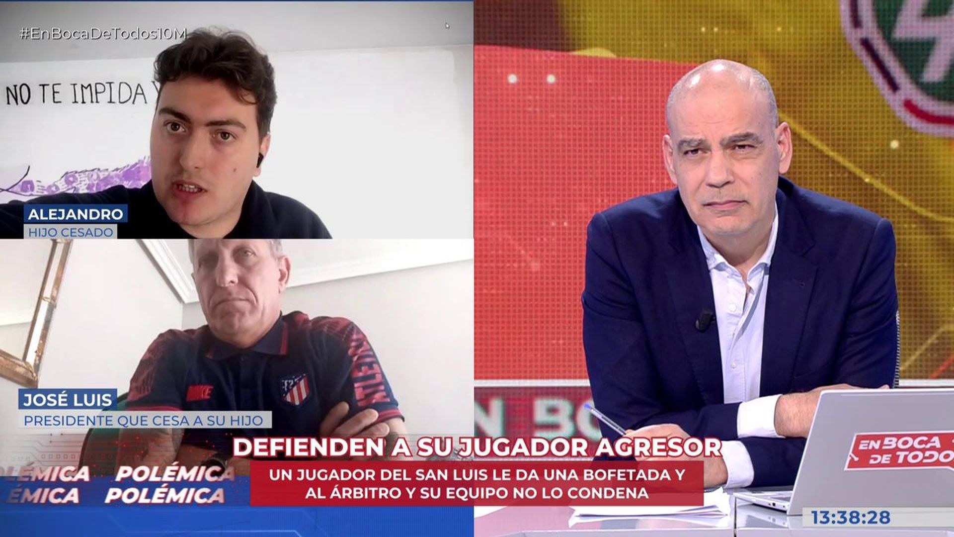 El presidente del Club San Luis cesa a su propio hijo y al jugador responsable de la agresión al arbitro