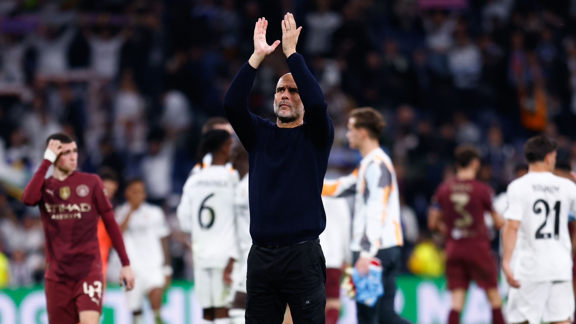 Guardiola tras un partido en el Bernabéu