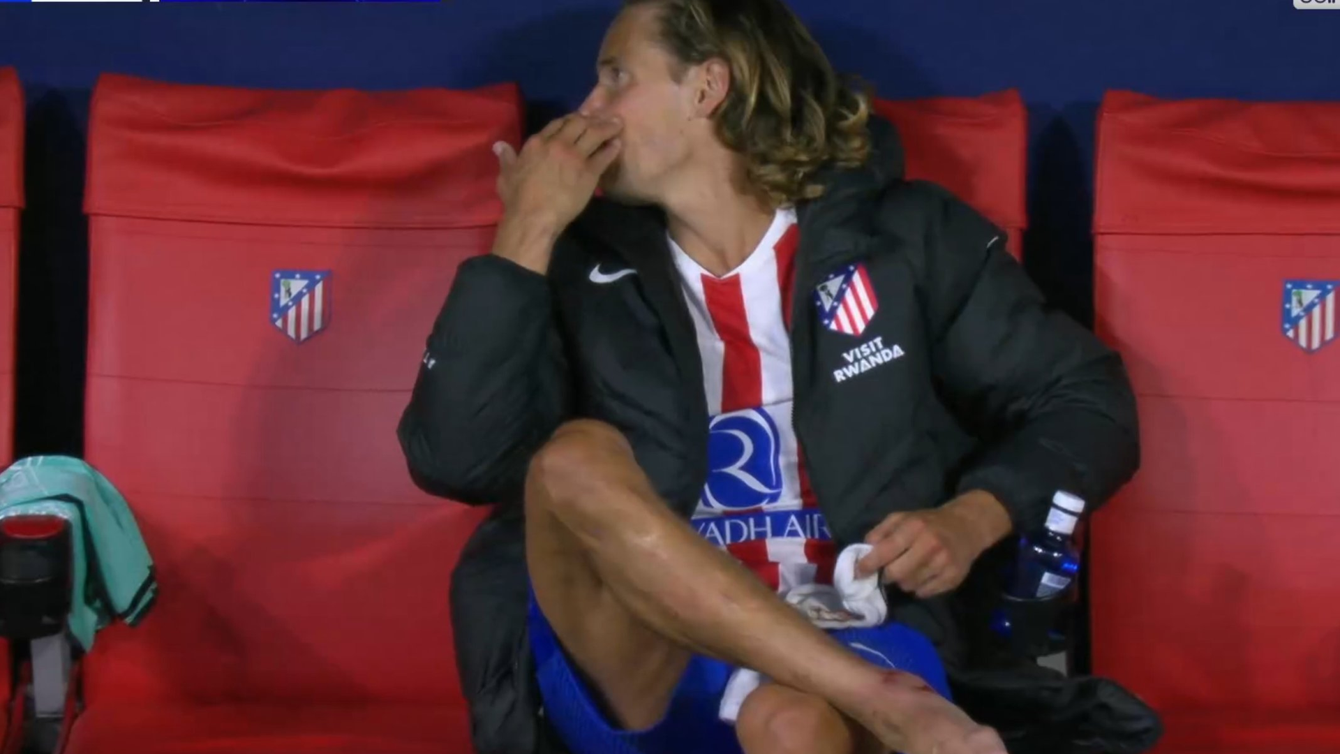 Marcos Llorente, en el banquillo del Metropolitano