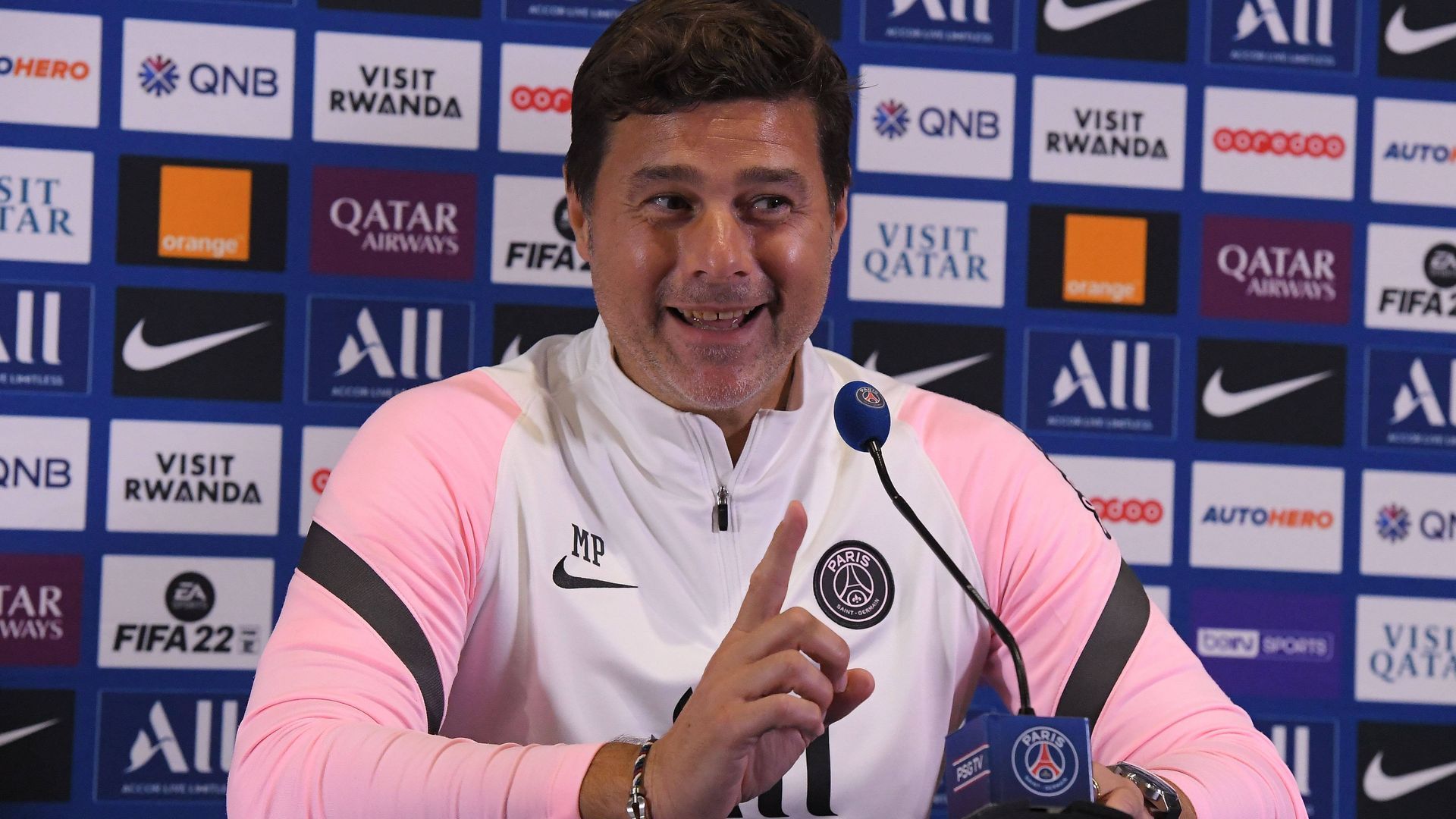 Mauricio Pochettino, durante una rueda de prensa del PSG