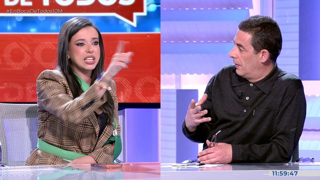 Sara Santaolalla abandona llorando el plató de ‘En boca de todos’ tras las acusaciones de Antonio Naranjo: “No seas sucio”