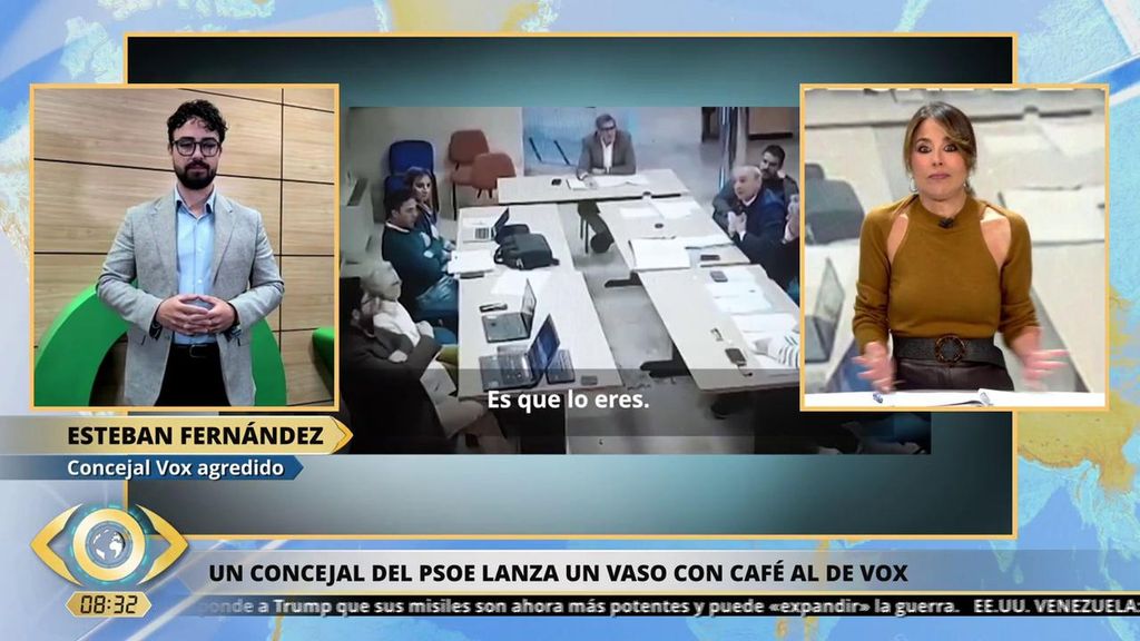 Portavoz de Vox agredido por otro del PSOE con un café: "Si no llego a esquivar, me hubiera herido"